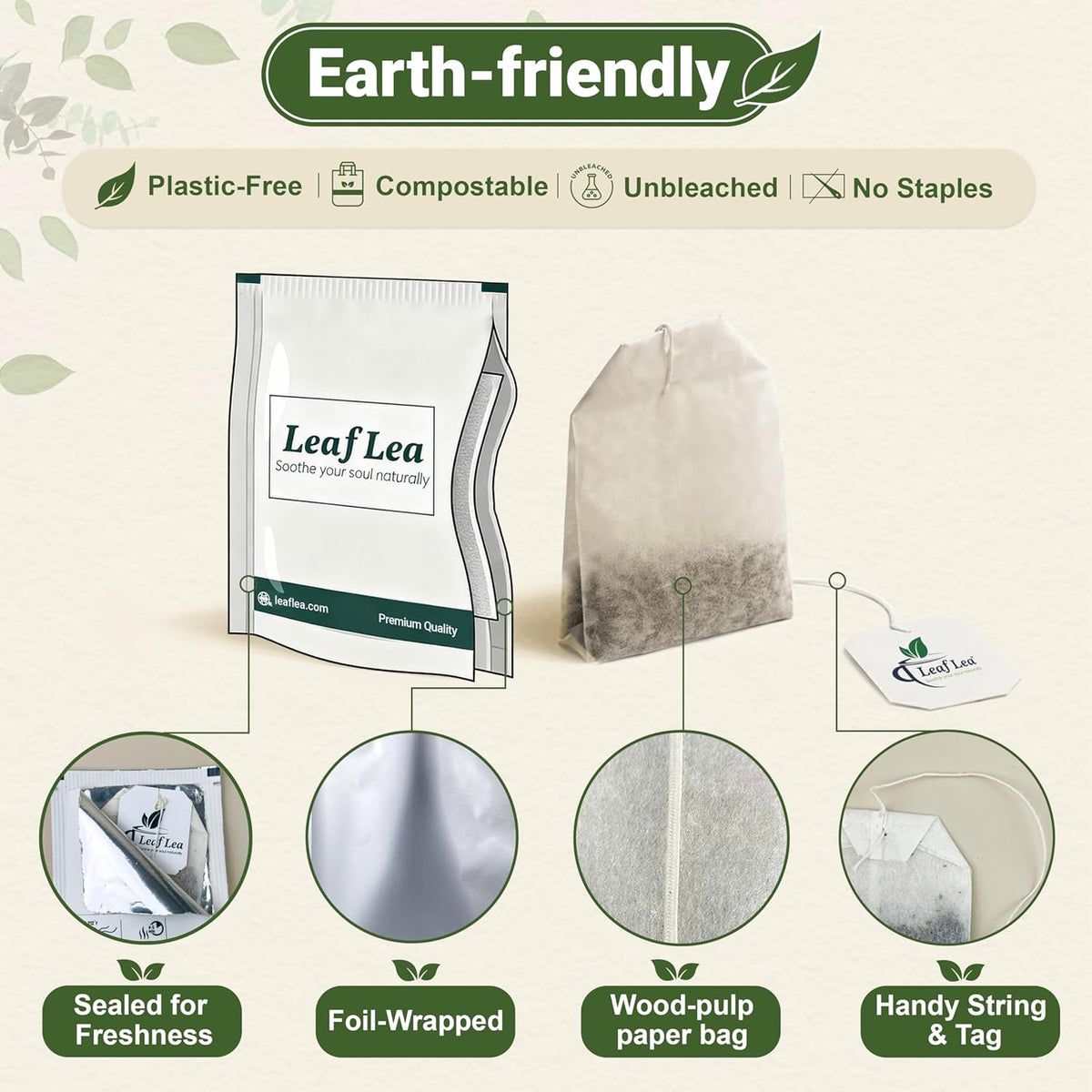 individually foil-lined paper wrappers for freshness and portability