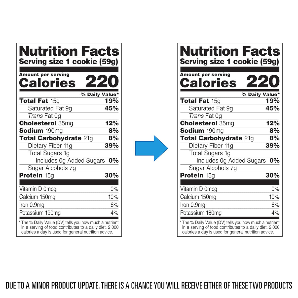 individually wrapped 2.08 oz (59g) cookies in a 4-count carton