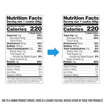 individually wrapped 2.08 oz (59g) cookies in a 4-count carton