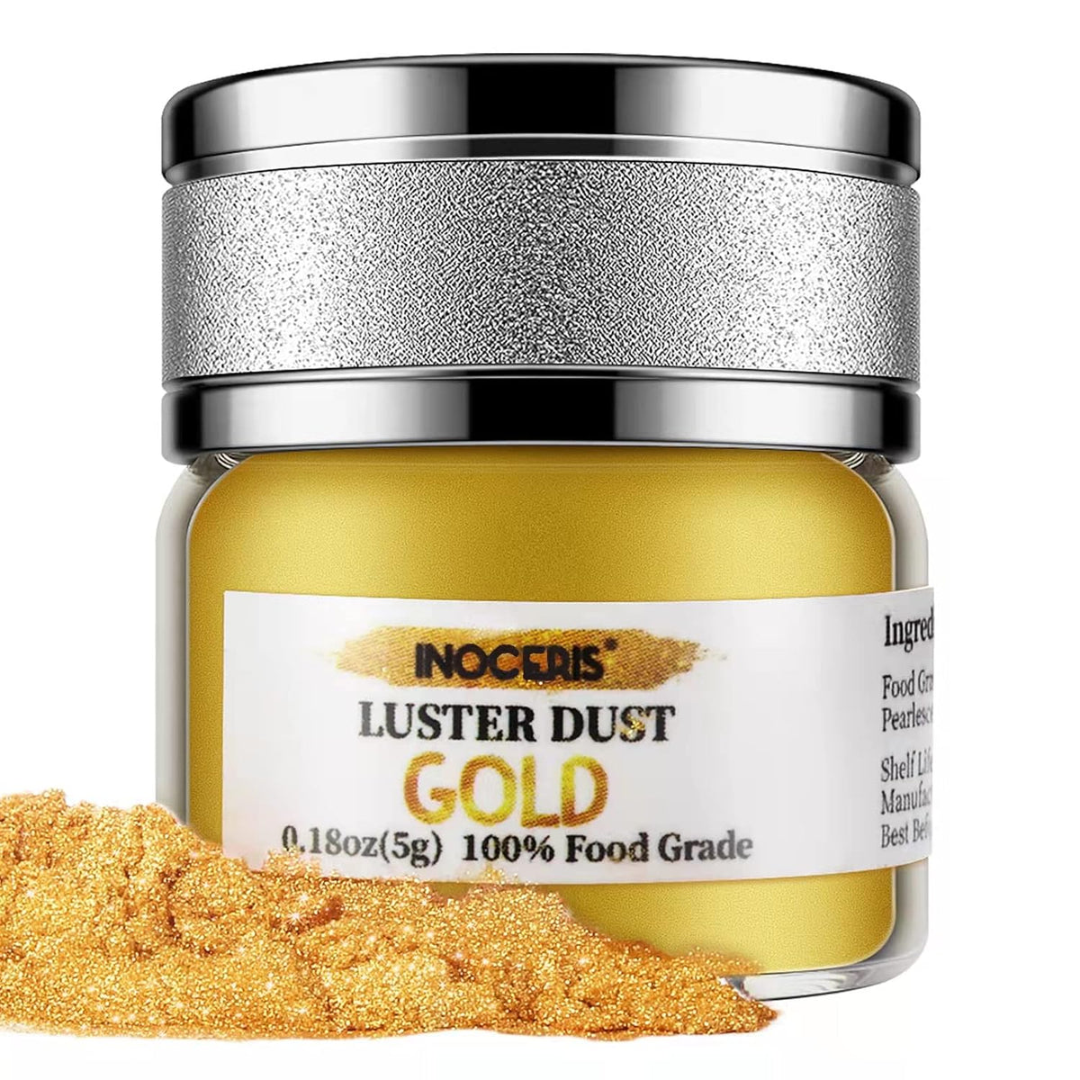 INOCERIS Food-Grade Shimmer Powder – Family-Friendly Gold and Pink Dust for Kids' Craft Slime and Sensory Play
