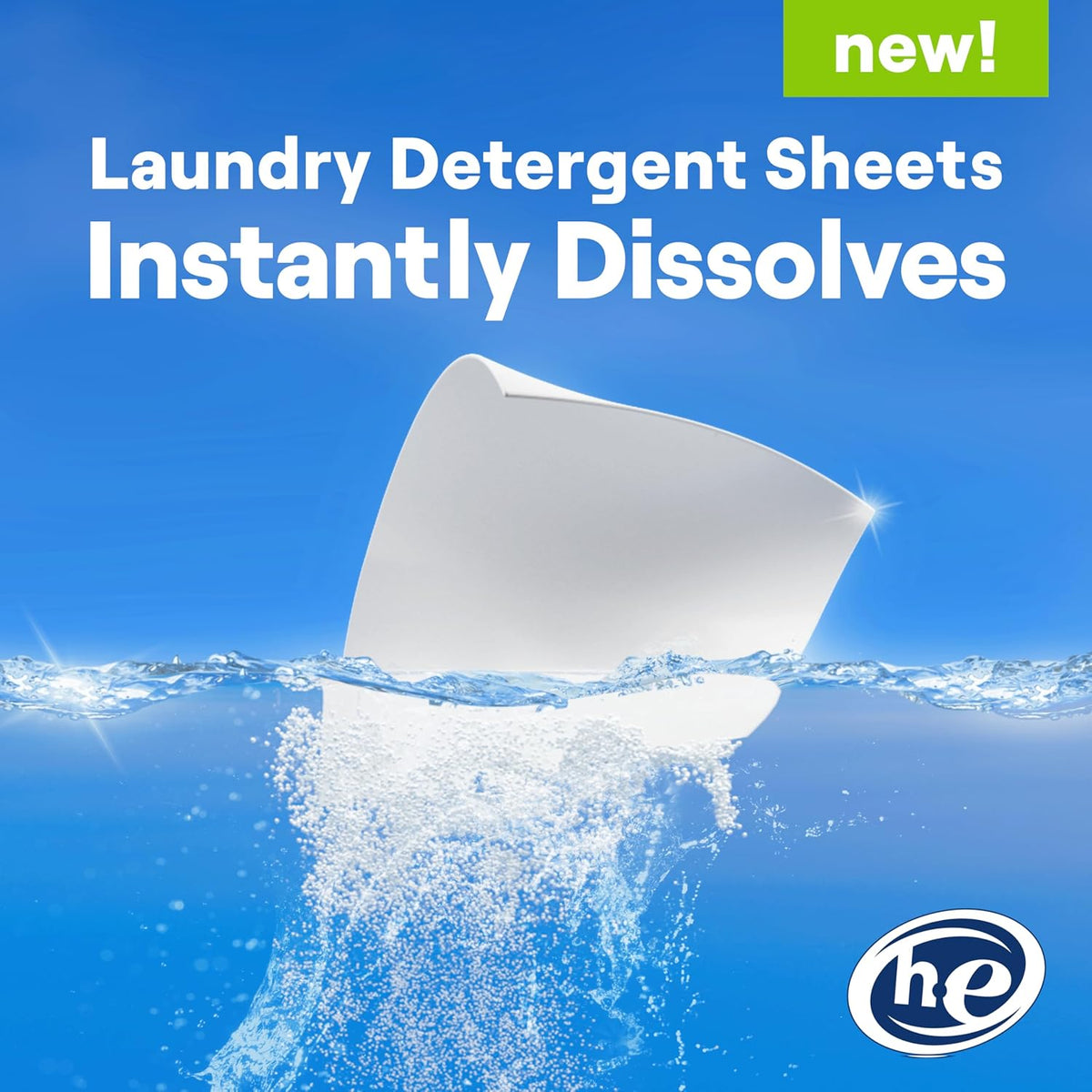 instantly dissolves in hot or cold water and works in all machines, including he