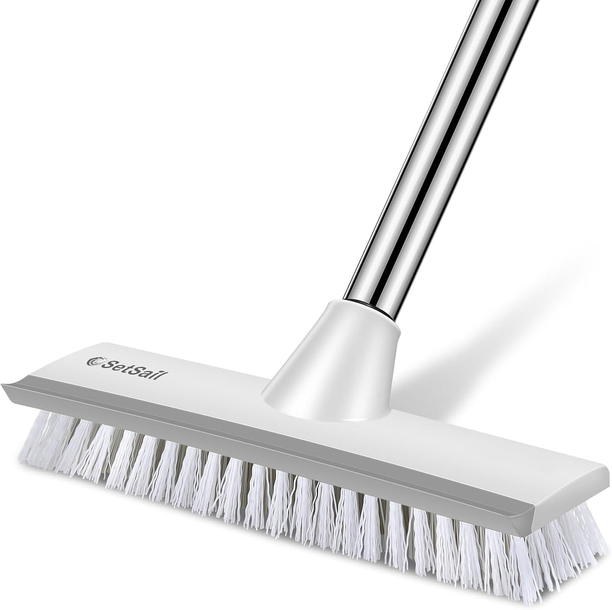 integrated 2-in-1 scrub brush and squeegee scraper head