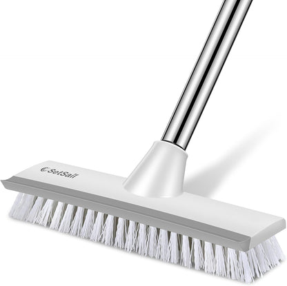 integrated 2-in-1 scrub brush and squeegee scraper head