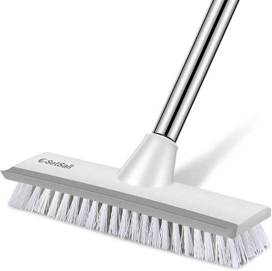 integrated 2-in-1 scrub brush and squeegee scraper head