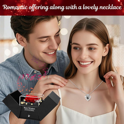 integrated led lights that illuminate the rose on box opening