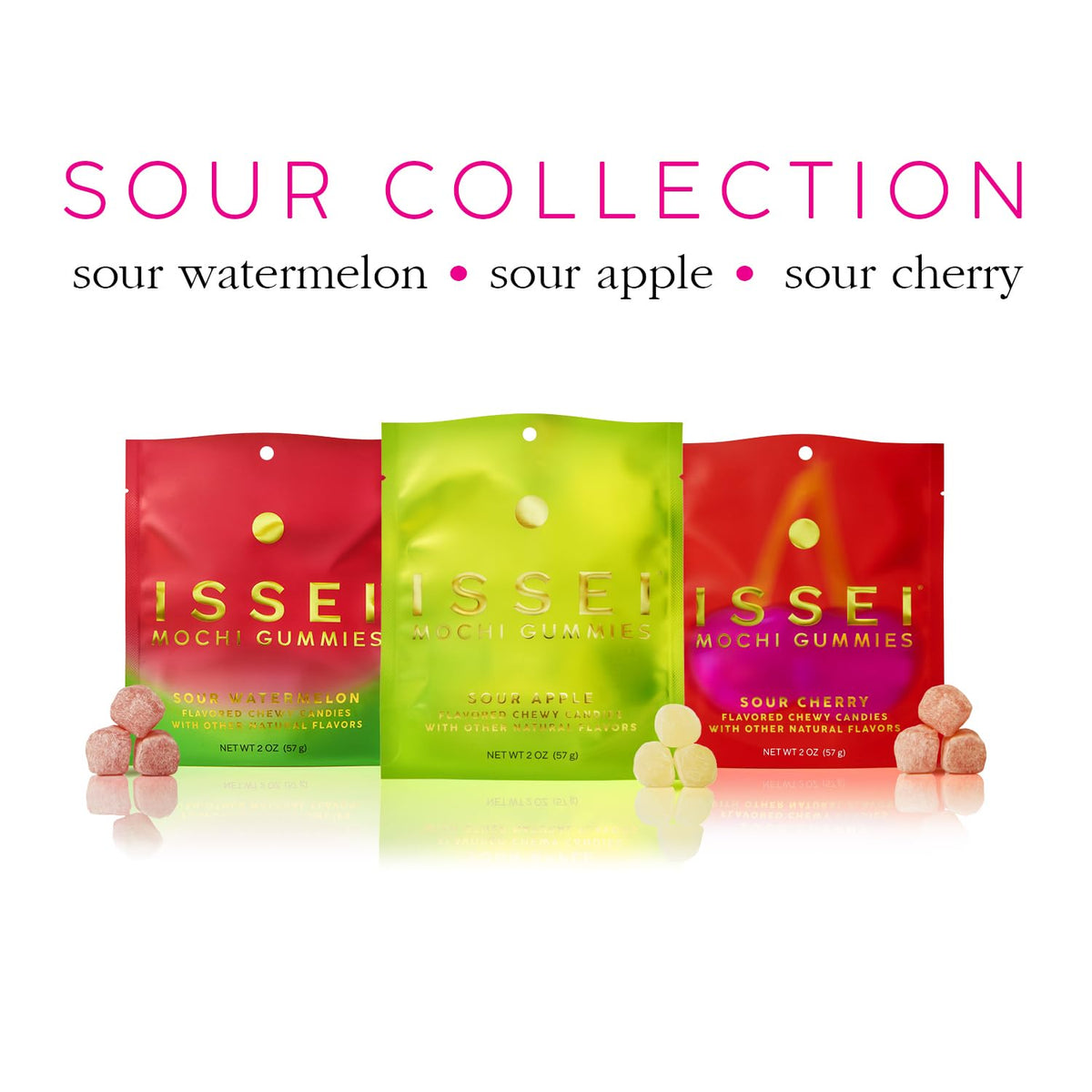 ISSEI Sour Cherry Mochi Gummies | Hostess Gift for Tasting Nights | 4oz Single Pack