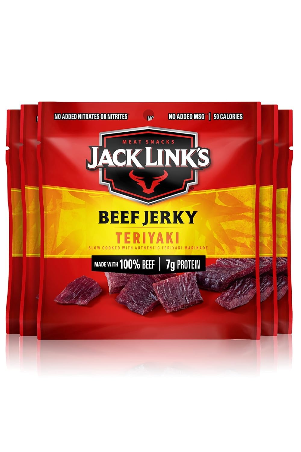 Jack Link's Beef Jerky Variety Pack - Original and Teriyaki - Pre- and Post-Workout Gym Bag Protein Refuel for Busy Professionals, 1.25 oz Each