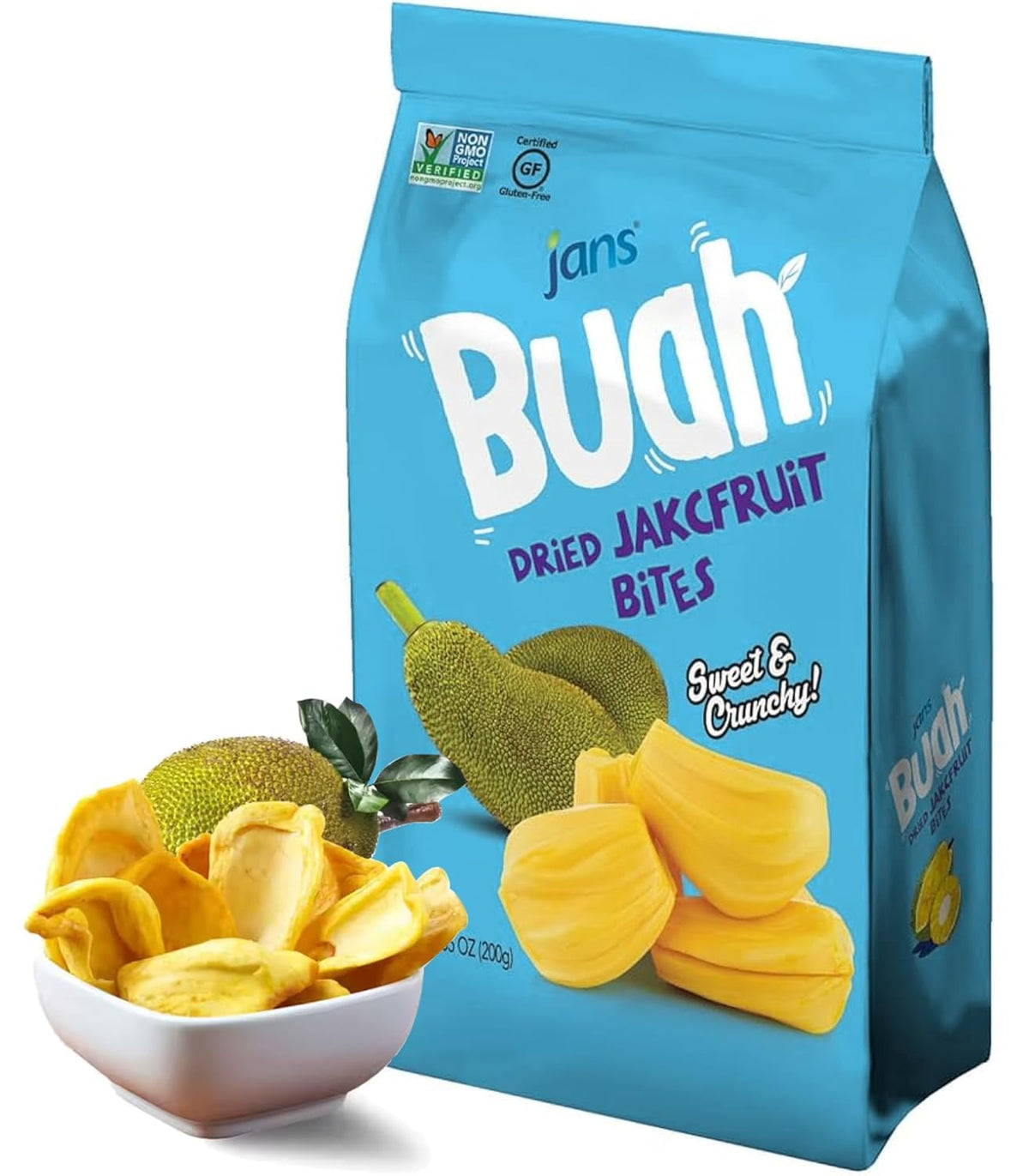 Jans Buah Jackfruit Chips 7 Oz – Portable Adventure Snack for Road Trips and Flights, Shelf-Stable Fruit Crunch