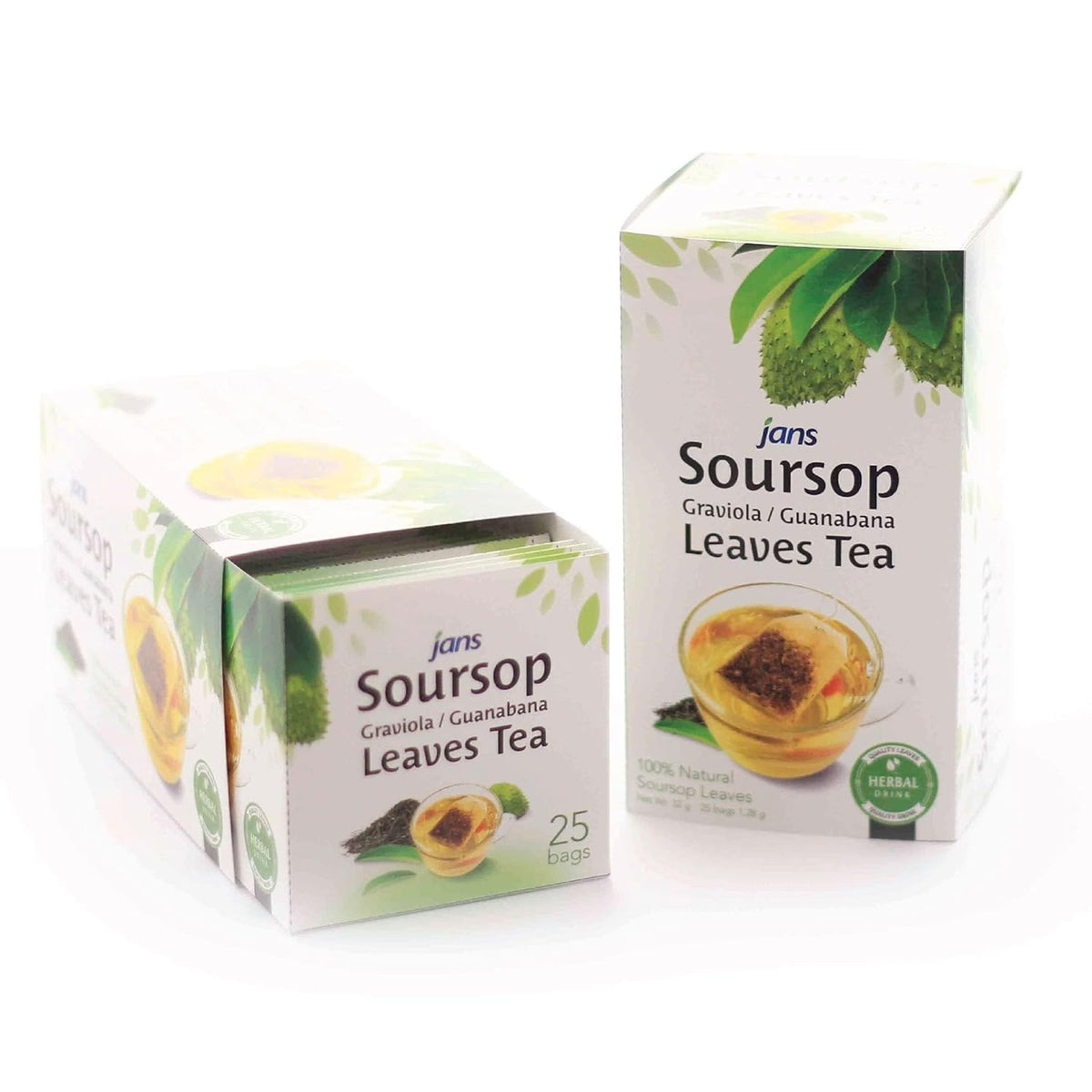 Jans Guanabana Herbal Tea – Cozy Housewarming Gift for Her, 25 Individually Wrapped Bags