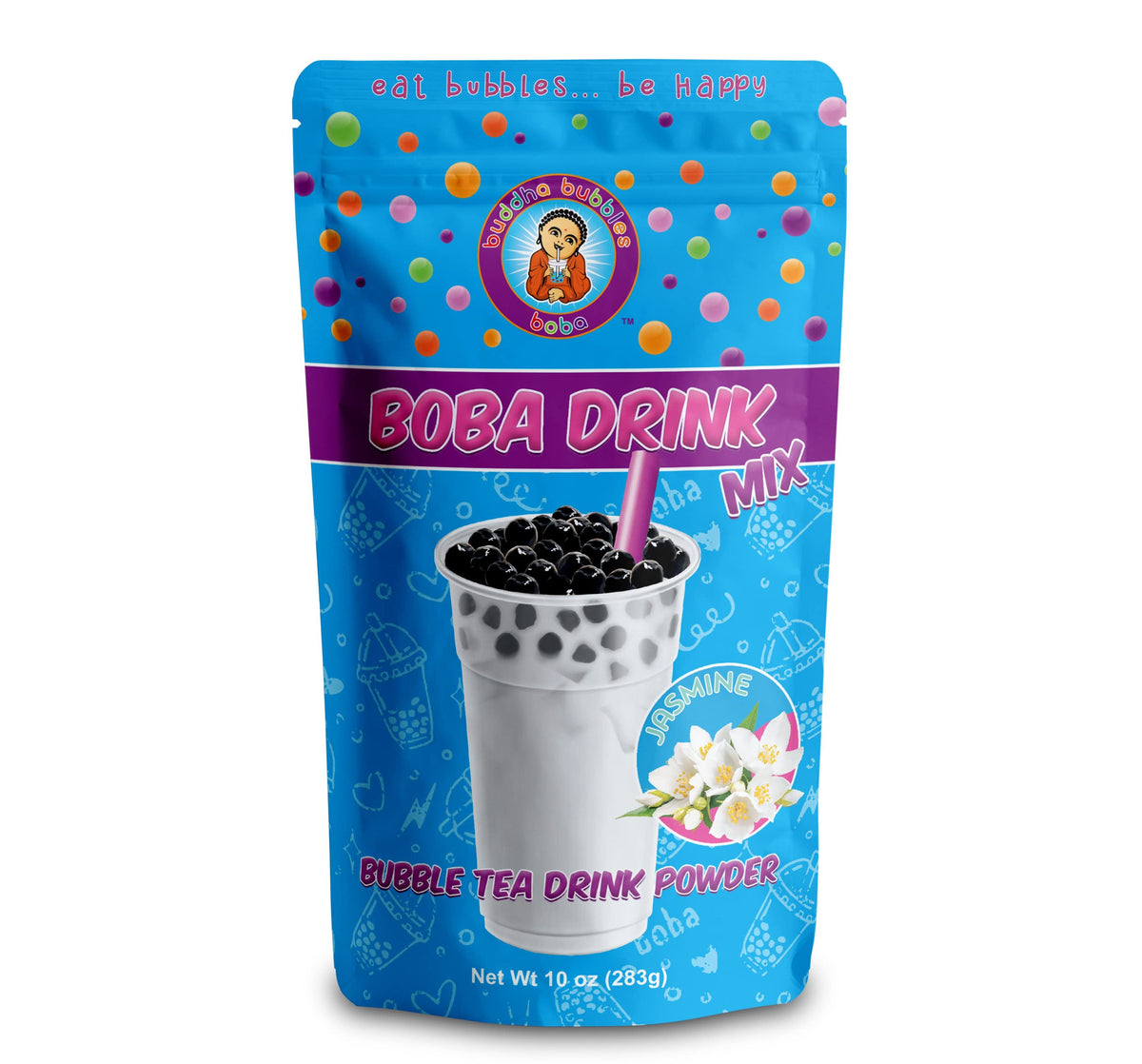 JASMINE GREEN TEA Milk Tea Boba/Bubble Tea Drink Mix By Buddha Bubbles Boba 10 Ounces (283 Grams)