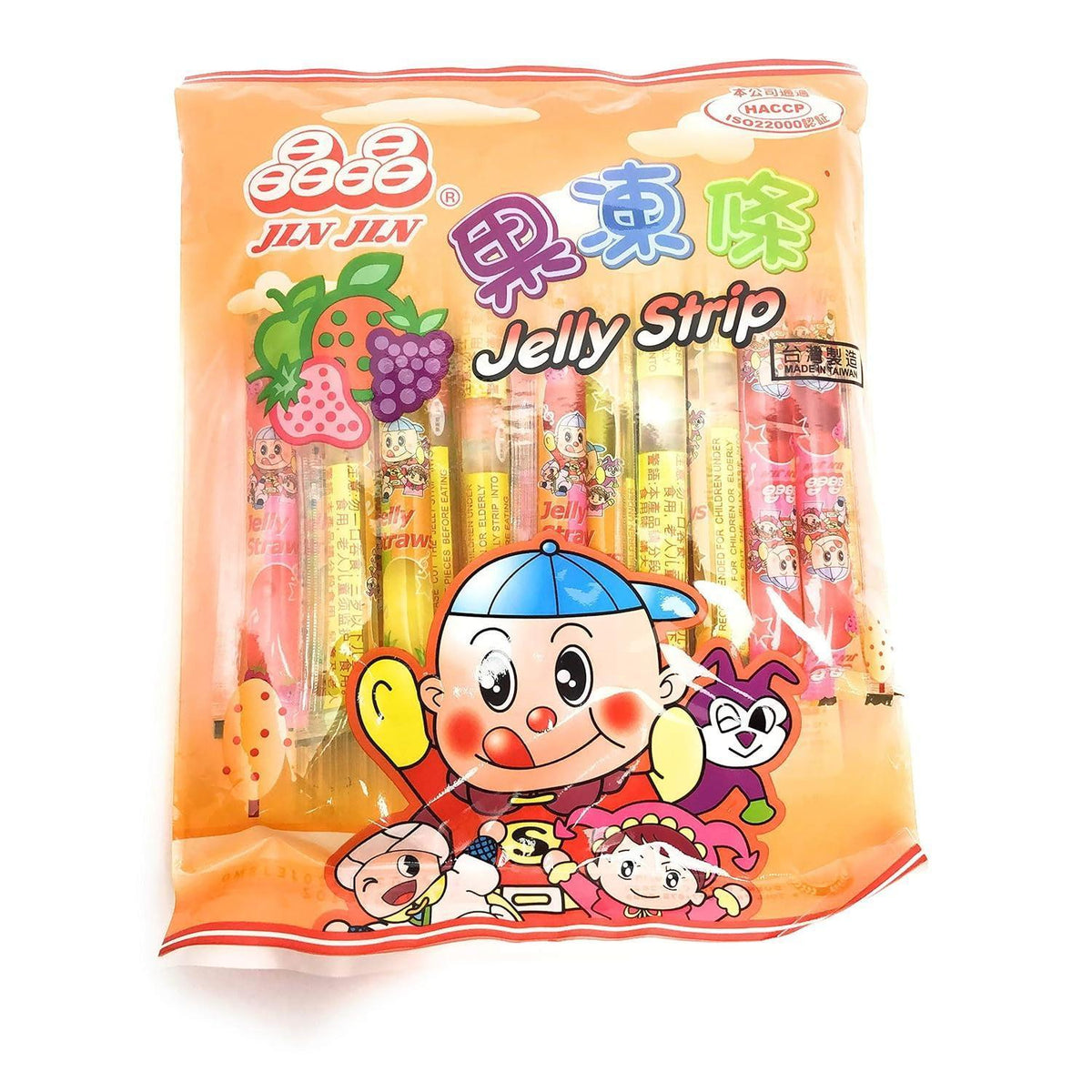 jelly-filled straw format (20 pieces per bag) for interactive chewy eating