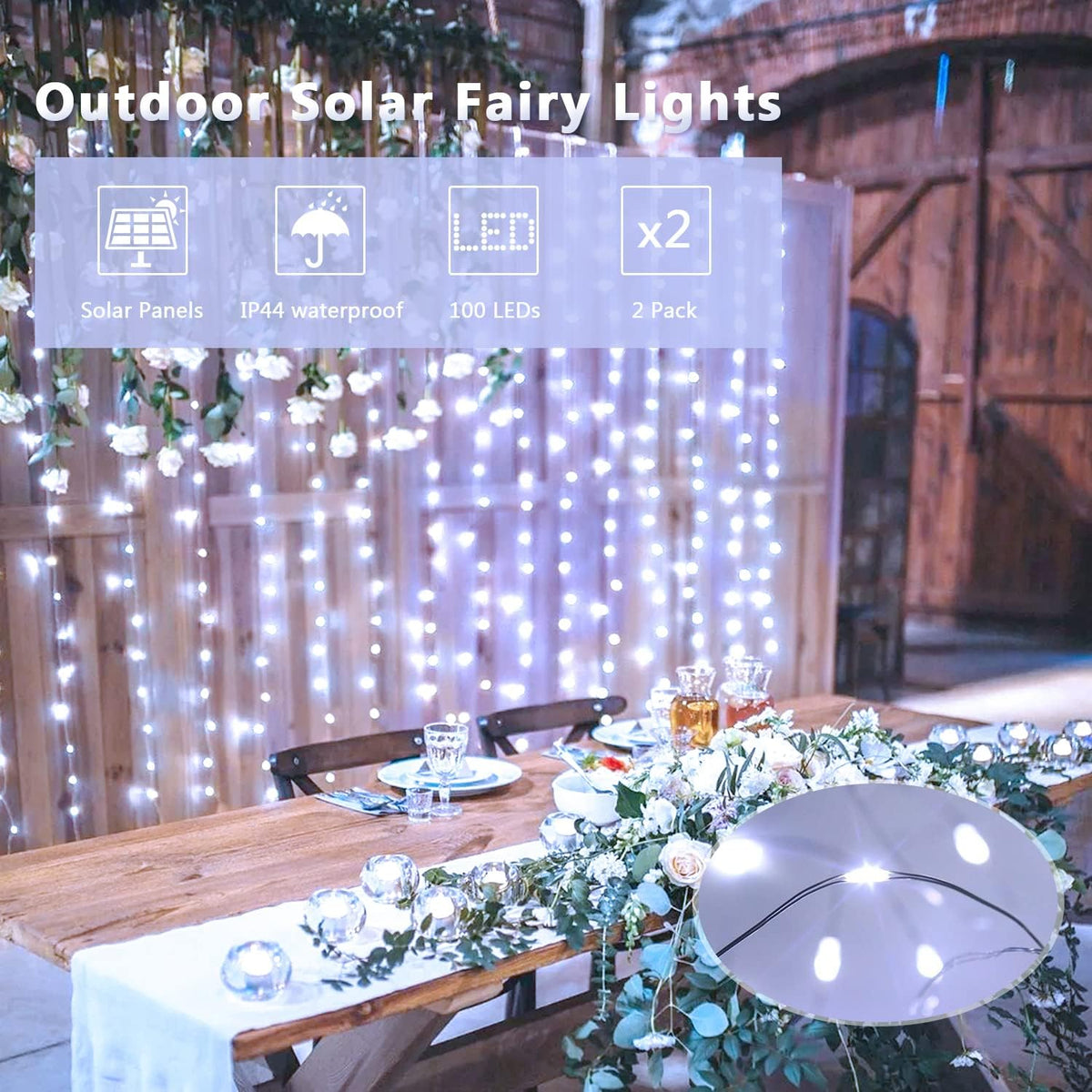 JMEXSUSS Solar String Lights Outdoor Waterproof, Cozy Housewarming Gift for Mom and Women Who Love Evening Patio Glow