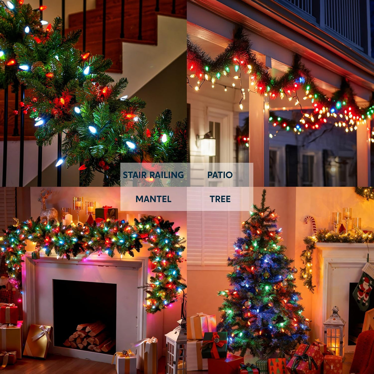 Joiedomi Strawberry C6 Christmas Lights – All-Weather Exterior Roofline and Fence Lighting, 150 Shatterproof LED Bulbs for Curb Appeal