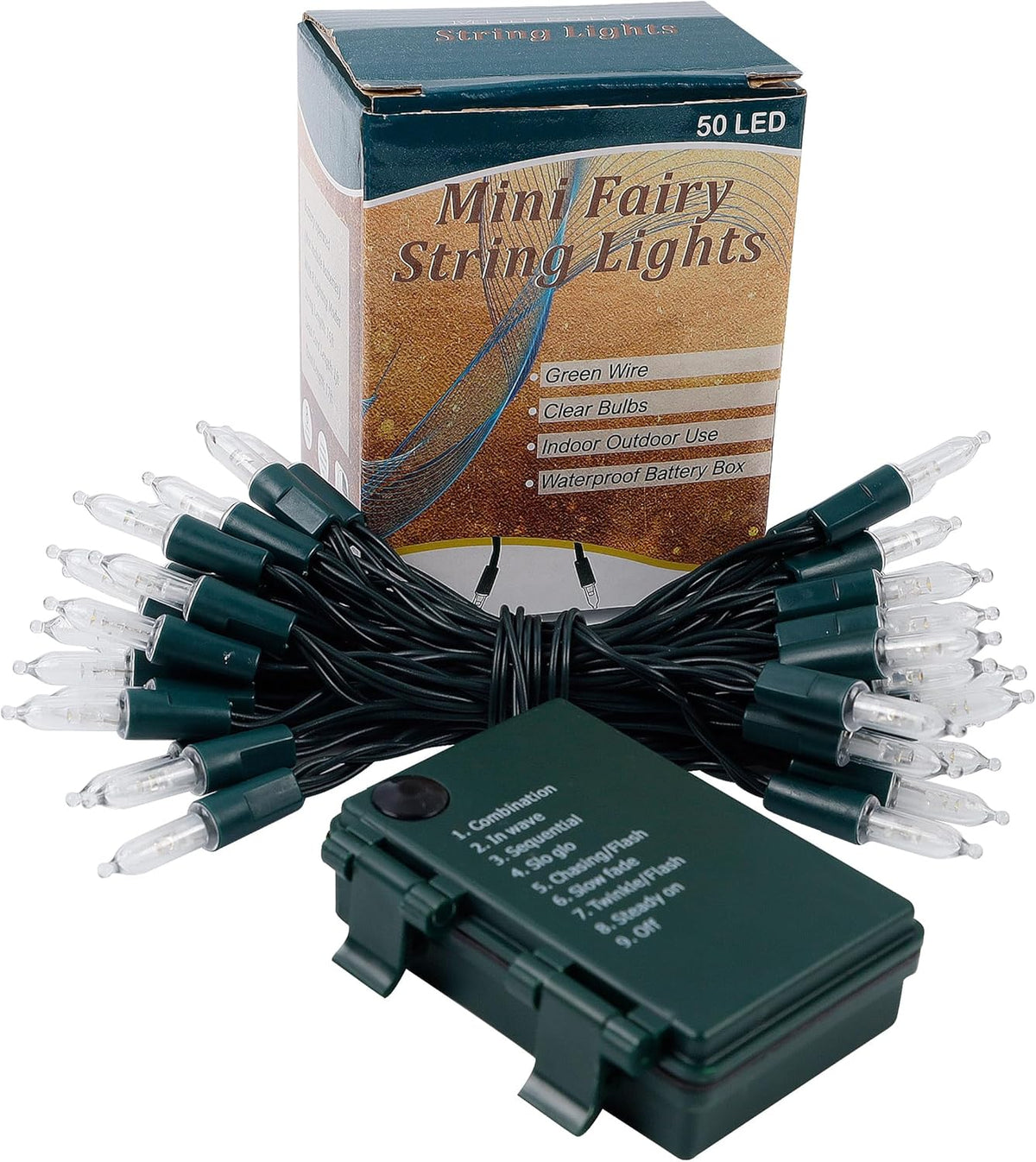 Joliyoou 16 Ft Battery Operated Fairy Lights – Weatherproof Warm White String for Camping Tent and Backyard Evening Dining