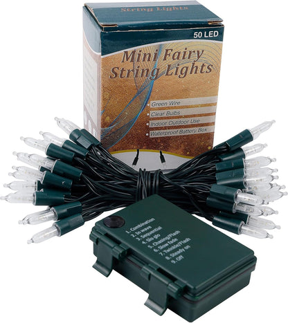 Joliyoou 16 Ft Battery Operated Fairy Lights – Weatherproof Warm White String for Camping Tent and Backyard Evening Dining
