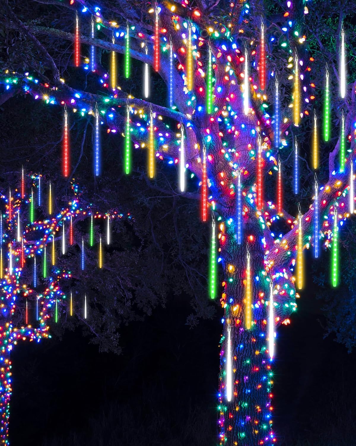 Joomer Falling Icicle Lights – Christmas Gift for Parents & Hosts, Festive Outdoor String Lights in 5 Colors
