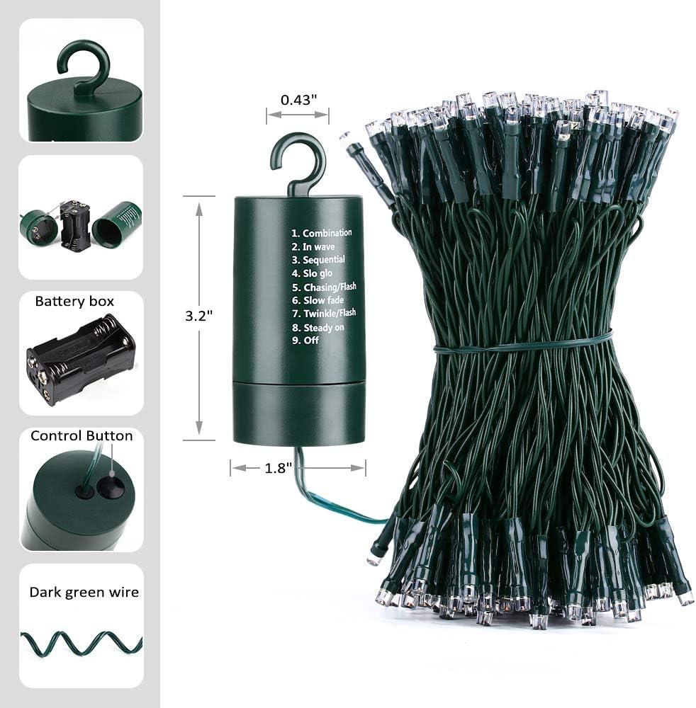 Joomer Portable Fairy Lights – Backyard Party and Wedding Tent Decor, Cordless 66ft 200 LED with 8 Modes