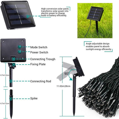 Joomer Solar Christmas Lights – Smokeless and Fire-Free String Lights for Backyard Play Areas and Pet Runs with Auto On/Off