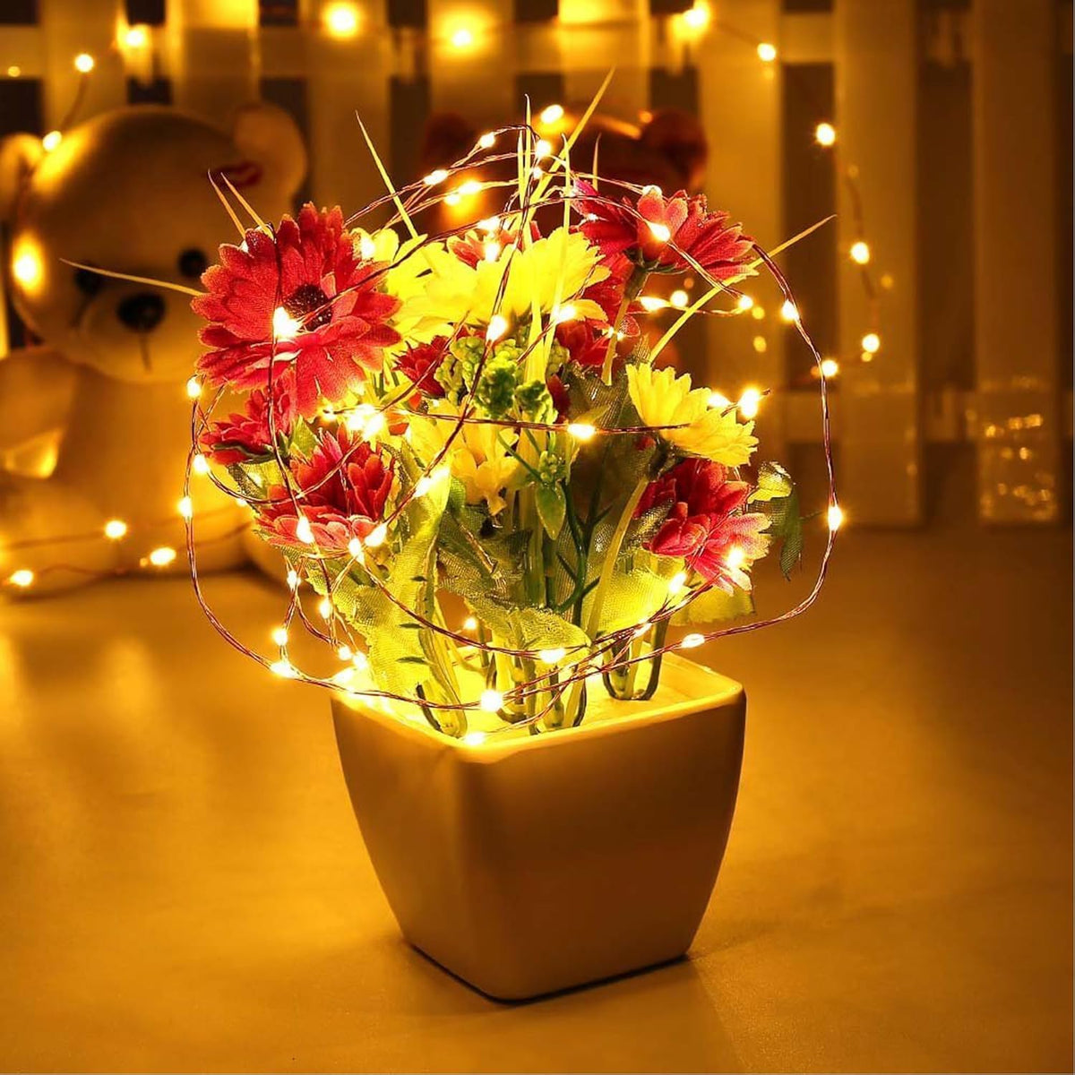 Joomer Starry Lights Battery Operated – Housewarming Gift for Friends, Warm White Room Decor with Timer