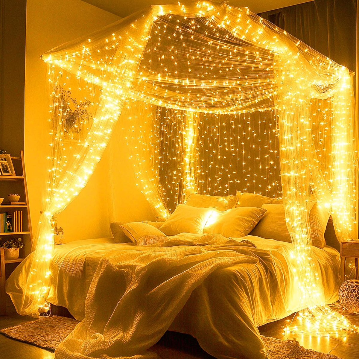 Joomer Starry Lights Battery Operated – Housewarming Gift for Friends, Warm White Room Decor with Timer