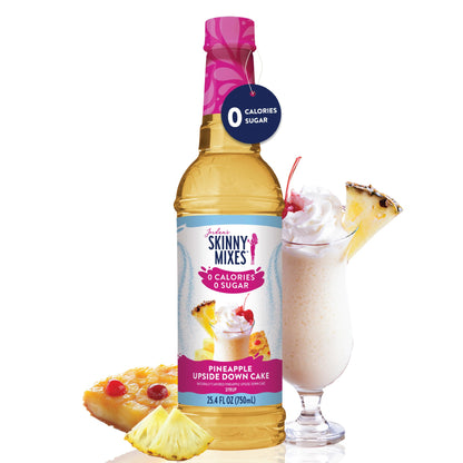 Jordan&amp;#39;s Skinny Mixes Sugar Free Coffee Syrup, Pineapple Upside Down Cake Coffee Flavoring Syrup, Zero Calorie Drink Mix for Lattes, Baking or Protein Shake, Dairy &amp;amp; Gluten Free, Kosher, 25.4 Fl Oz
