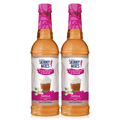 Jordan&amp;#39;s Skinny Mixes Sugar Free Coffee Syrup, Vanilla Coffee Flavoring Syrup, Zero Calorie Drink Mix, Lattes, Baking, Protein Shake or Cocktail, Dairy &amp;amp; Gluten Free, Kosher, 25.4 Fl Oz, 2 Pack