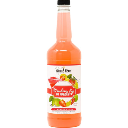 Jordan&amp;#39;s Skinny Mixes Sugar Free Strawberry Key Lime Margarita Mix, Flavored Cocktail Mixer for Drinks, Marg Drink Flavoring for Cocktails &amp;amp; Mocktails, Low Calorie, Keto Friendly, 32 Fl Oz, 1 Pack