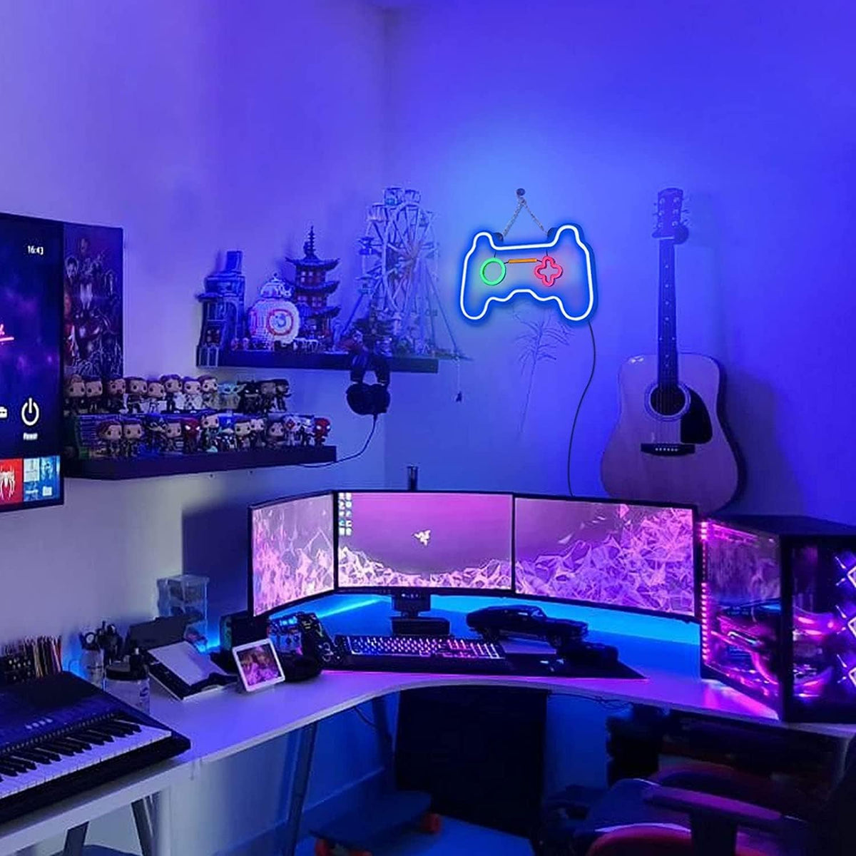 Joylit Gamer Kids Room Decor – Child Friendly Neon Wall Art, Lightweight Acrylic and PVC Construction