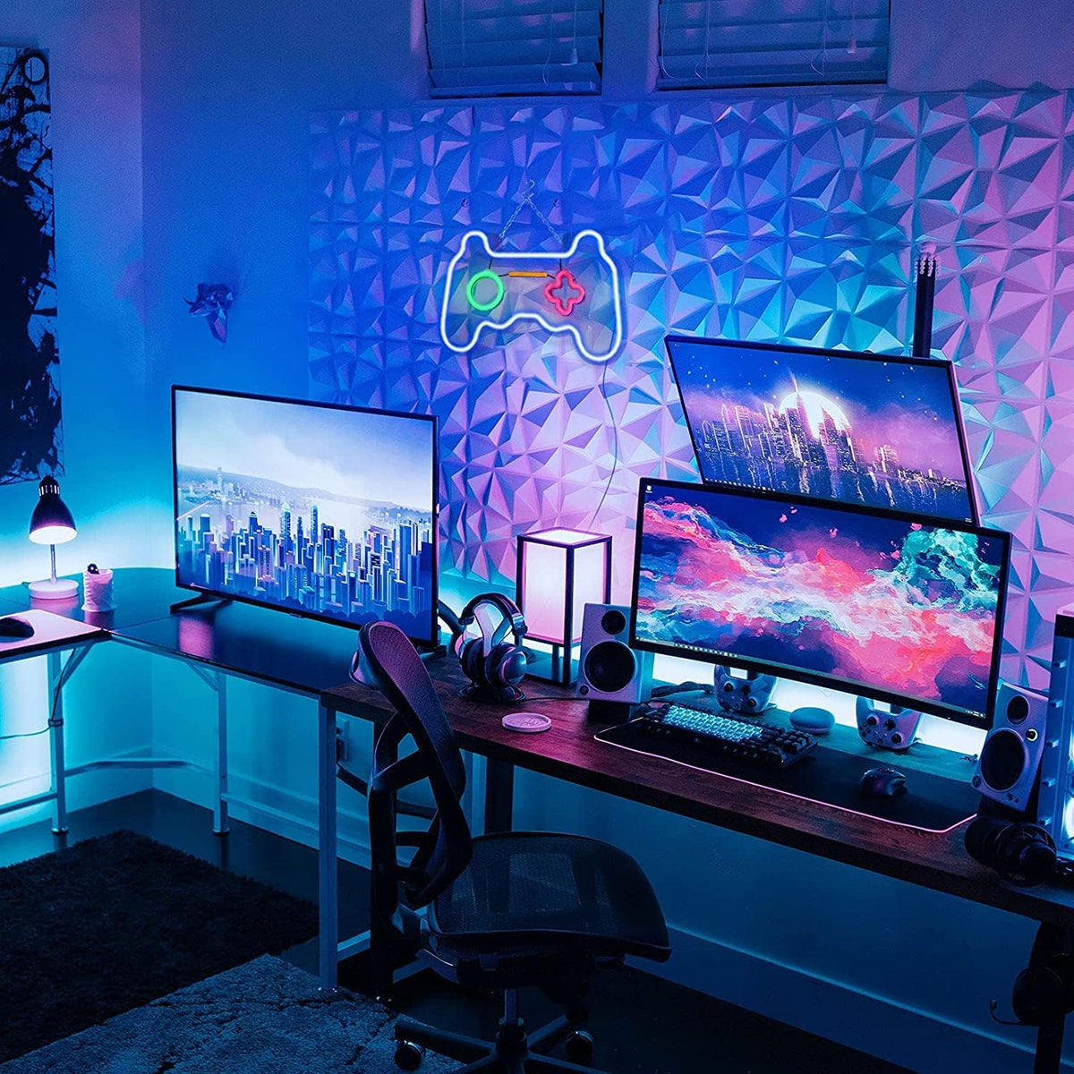 Joylit Gamer Kids Room Decor – Child Friendly Neon Wall Art, Lightweight Acrylic and PVC Construction