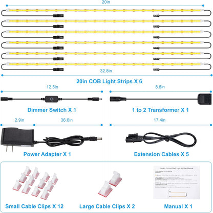 JUSJUBR 1800-Lumen Cabinet Lights for Pantry Organization, High-Output Strip Lighting for Quick Ingredient Lookup