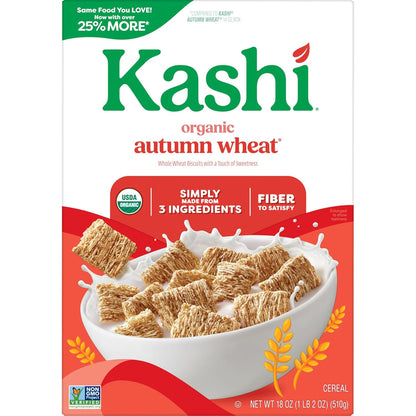 Kashi Whole Grain Autumn Wheat Cereal – Safe No-Gelatin School Lunchbox Addition for Kids, 18oz