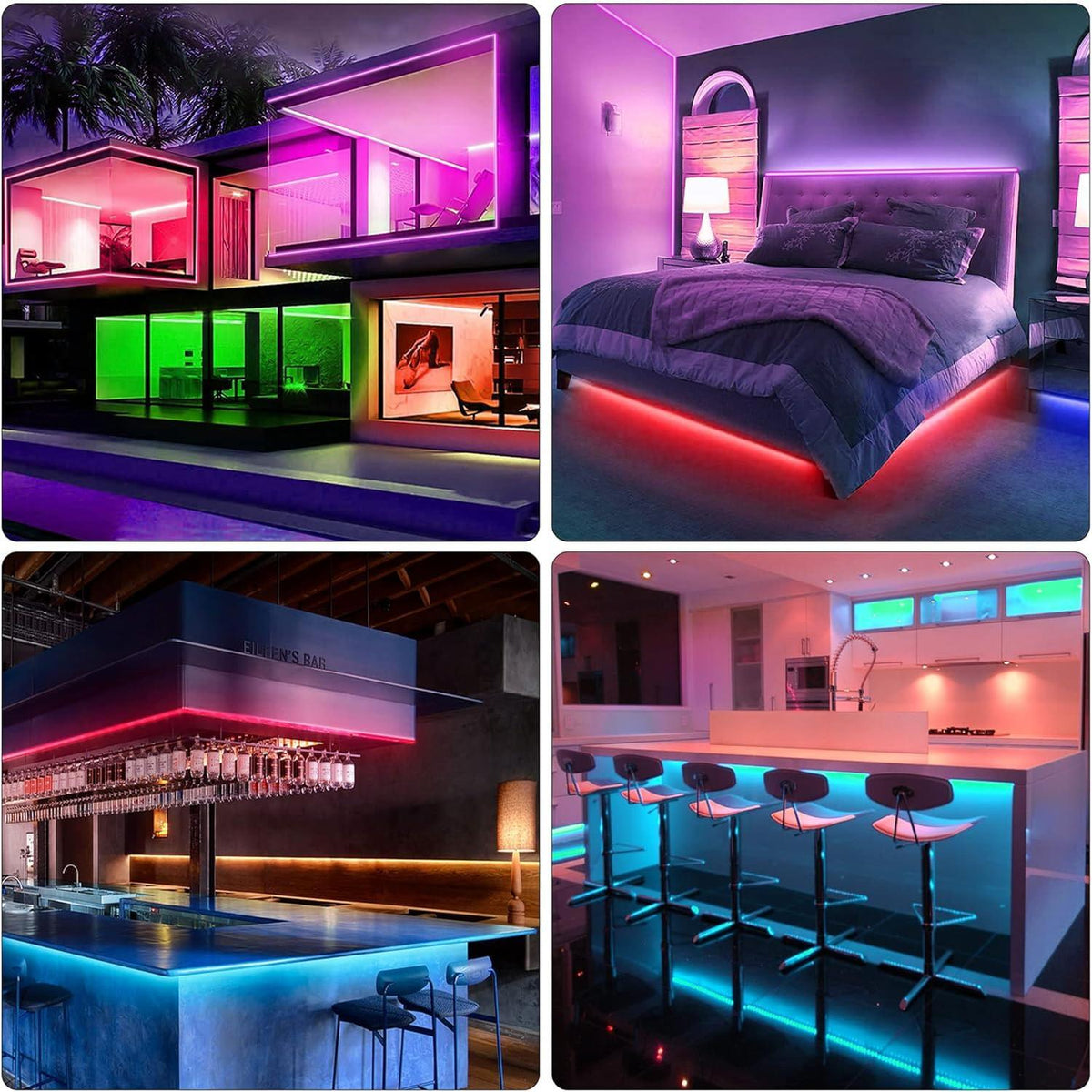 KEELIXIN 100ft Color Changing LED Strip with Music Sync Holiday and Valentine's Day Gift for Him or Her