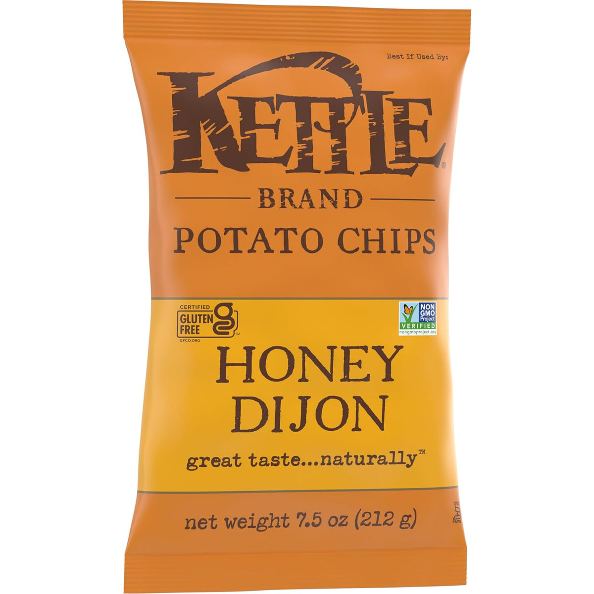 Kettle Brand Potato Chips Honey Dijon Kettle Chips, 7.5 Oz – Portable Snack for Camping and Road Trips