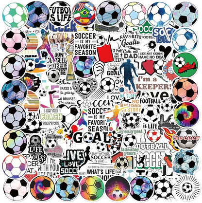 KickOff Kings 150-Piece Soccer Sticker Set, Birthday Gift for Boys and Girls, Waterproof Vinyl Decals for Water Bottles and Scrapbooks
