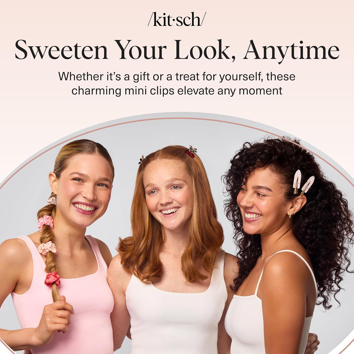 Kitsch Cherry Mini Hair Clips – Travel-Friendly Hair Accessories for the Gym Bag, Compact Rhinestone Clips for Active Days