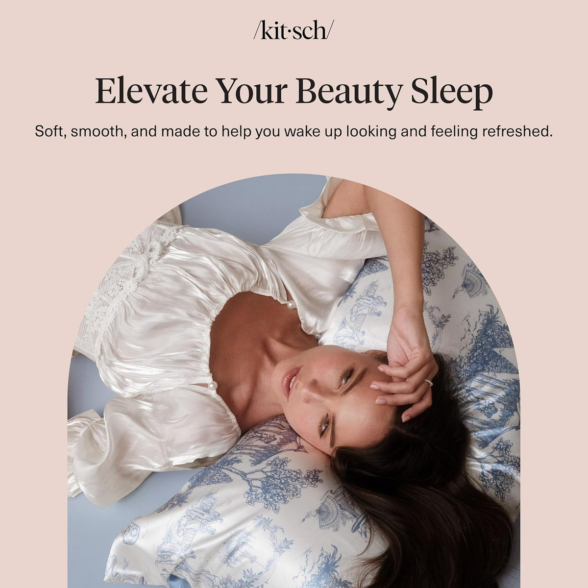 Kitsch Satin Pillowcase – Dorm Room Essential for College Girls, Fandom Themed Zippered Pillow Cover