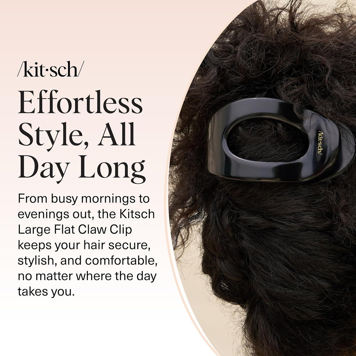 Kitsch Small Flat Claw Clip – Travel-Friendly Hair Clip for Camping Trips, Secure Hold for Active Days