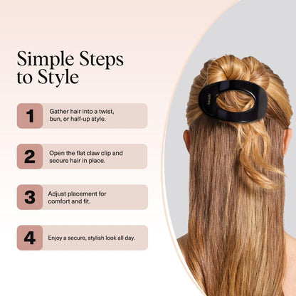 Kitsch Small Flat Claw Clip – Travel-Friendly Hair Clip for Camping Trips, Secure Hold for Active Days