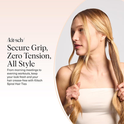 Kitsch Spiral Hair Ties – Gentle Ponytail Holders for Toddler Girls, No-Pull Coil Ties for Kids Sensitive Scalps
