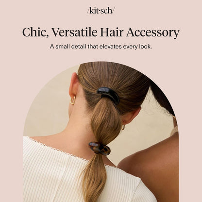 Kitsch Tortoise & Gold Hair Cuffs – Elegant Stocking Stuffer and Mother's Day Gift for Her, No-Damage Elastic