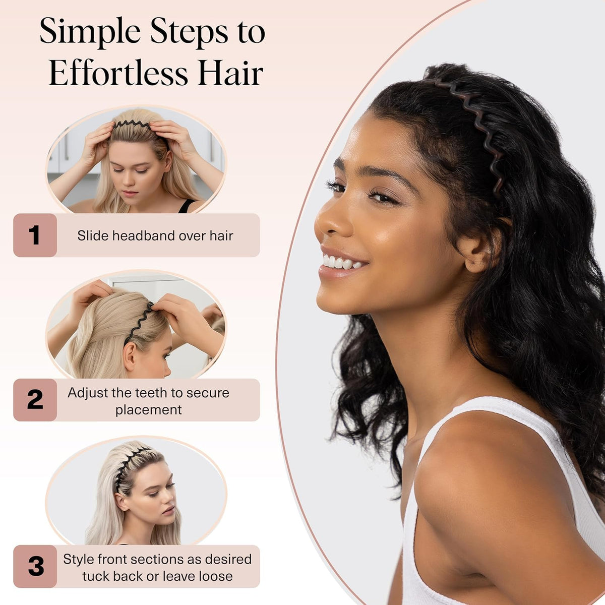 Kitsch Zig Zag Headbands – Gentle Hair Accessory for Self-Care and Rejuvenation Moments