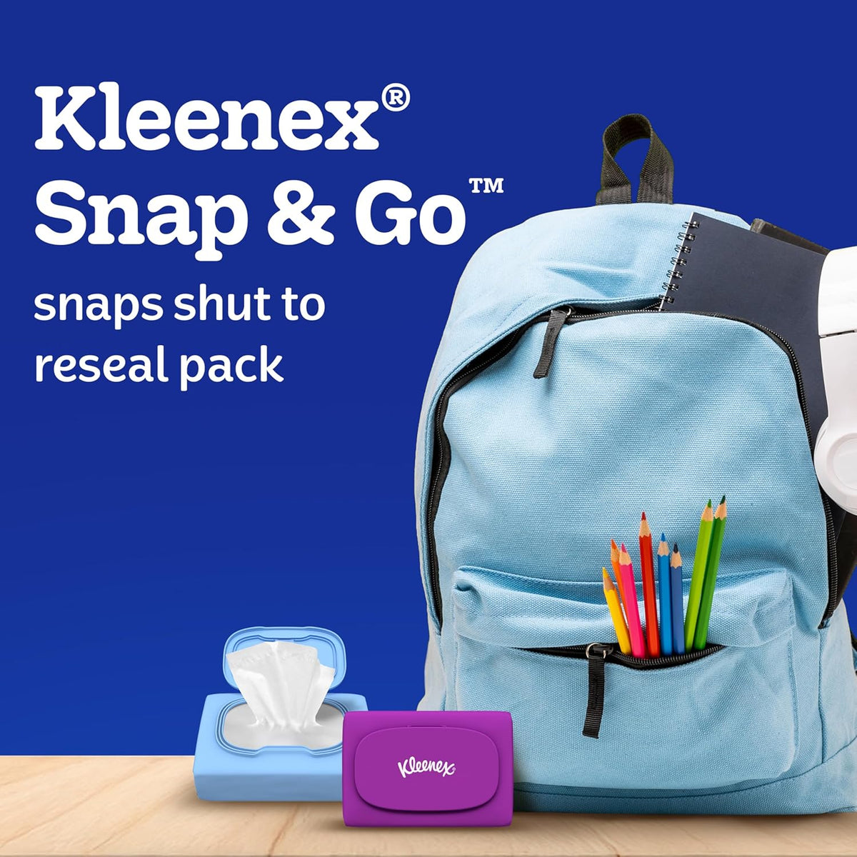 Kleenex Snap & Go Ultra Soft Facial Tissues – Leak-Resistant Clean Shield Tissues for Gym Bags and Public Outings