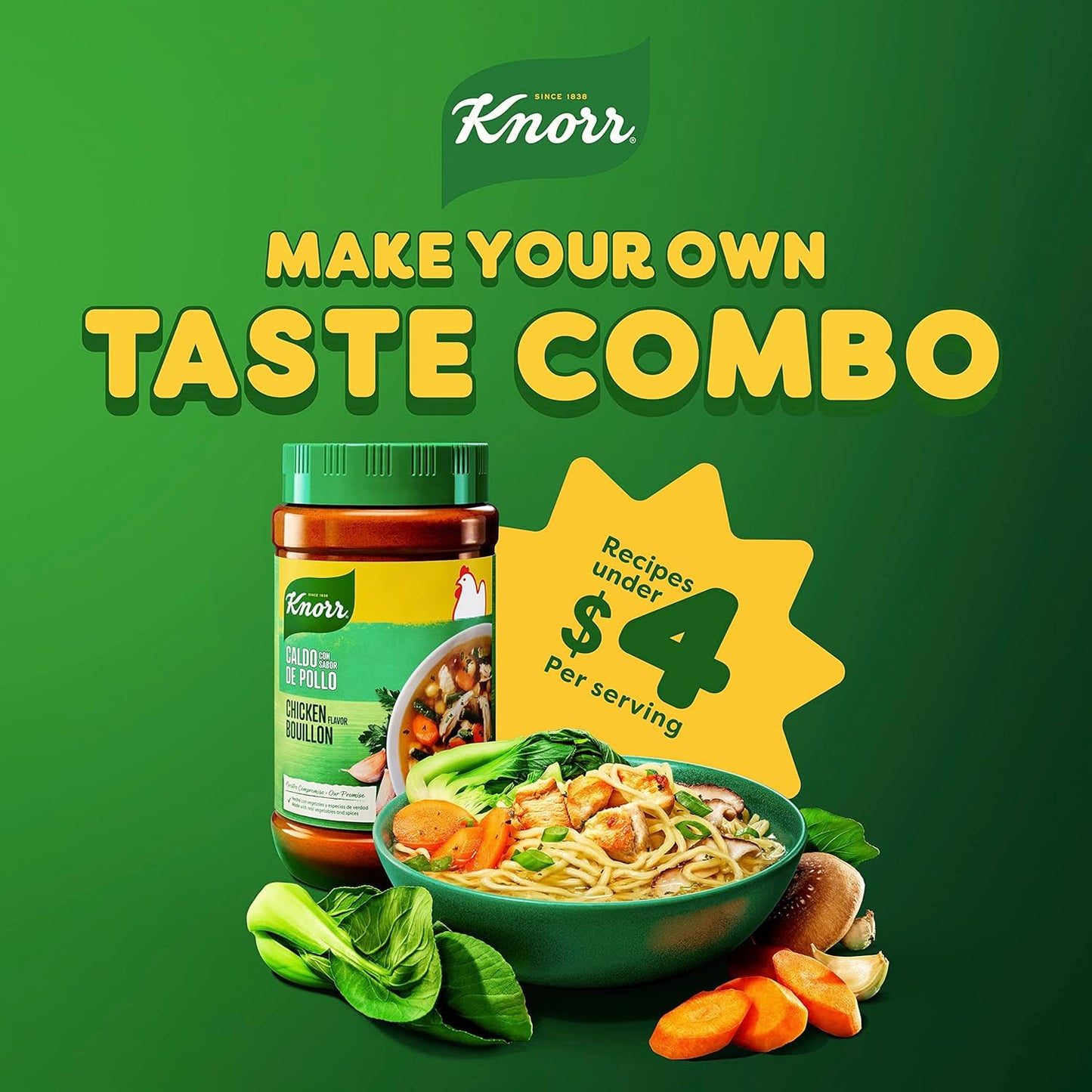 Knorr Granulated Chicken Bouillon – Practical Housewarming Gift for New Home Cooks, 32 oz