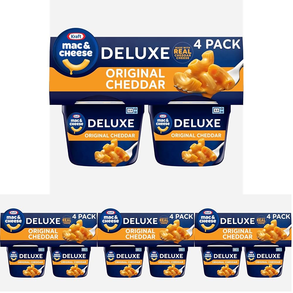 Kraft Mac &amp;amp; Cheese Kraft Deluxe Original Easy Microwavable Macaroni and Cheese Cups (4 ct Pack, 2.39 oz Cups) (Pack of 4)