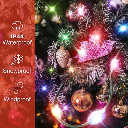 Kringle Bros Safe Christmas Tree Lights for Kids & Pets – 30V UL-Certified Halo Ring, Touch-Safe LED String