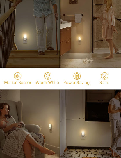 L LOHAS Kids Night Light Plug into Wall – Auto On/Off Soft Glow for Toddler Bedroom and Bathroom, 2-Pack