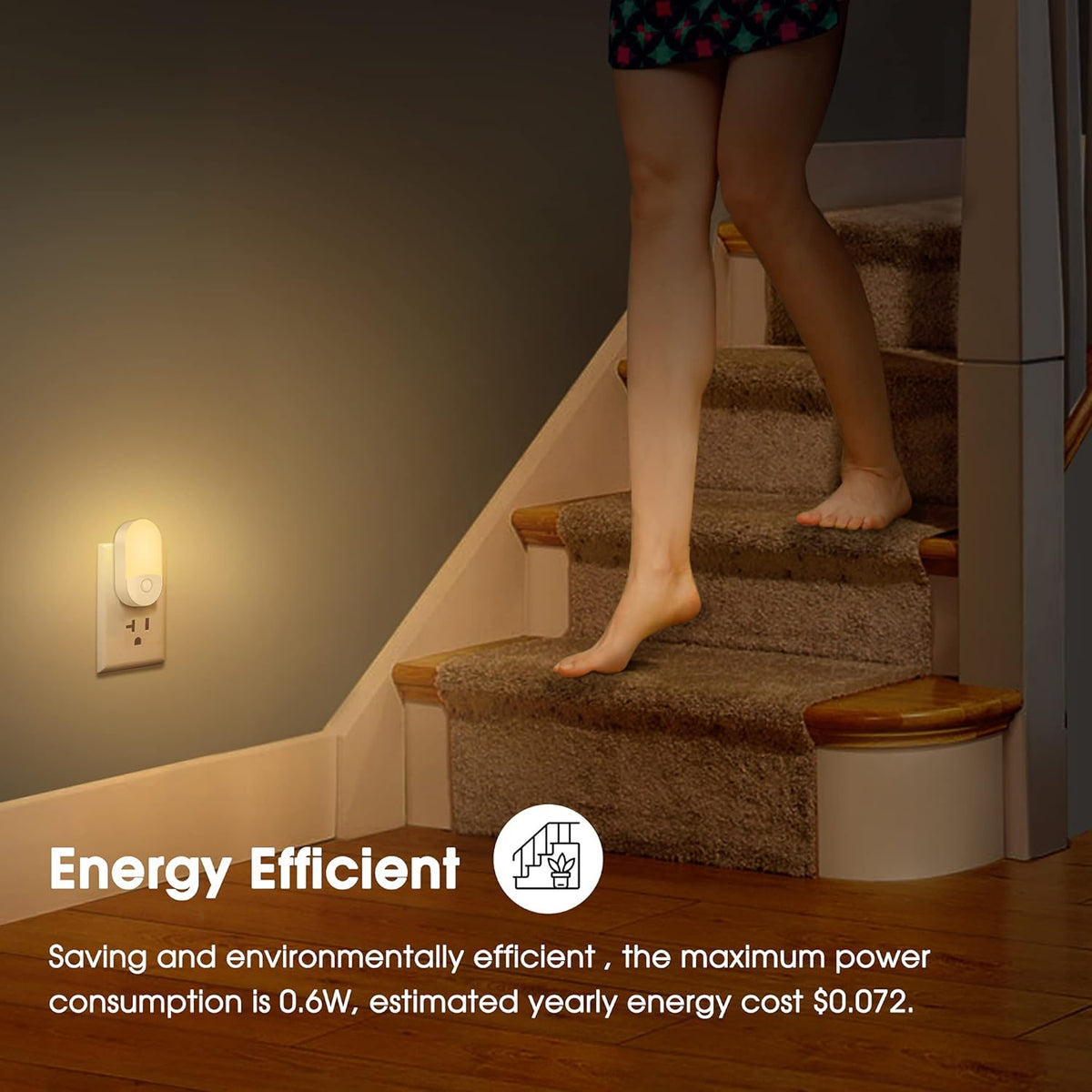 L LOHAS Minimalist Nightlight – Compact 0.6W LED for Uncluttered Hallways and Bedrooms, Dusk-to-Dawn Auto Sensor