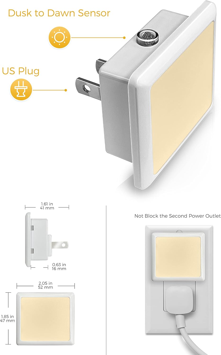 L LOHAS Night Light Plug into Wall – Baby Room and Hallway Guide Light for Kids, No Heat No Flame Auto On/Off