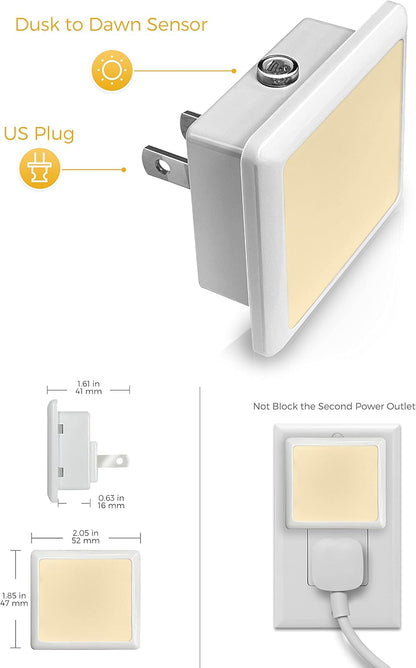 L LOHAS Night Light Plug into Wall – Baby Room and Hallway Guide Light for Kids, No Heat No Flame Auto On/Off