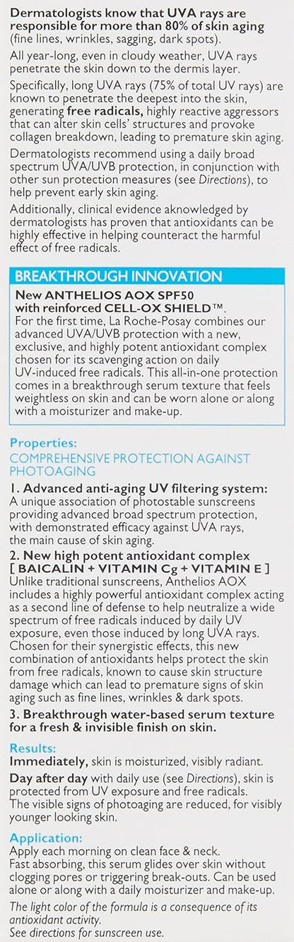 La Roche-Posay Anthelios AOX Premium Antioxidant Serum SPF 50 – Elevated Daily Skincare